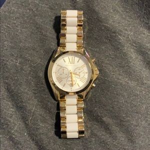 Gold and White Michael Kors watch